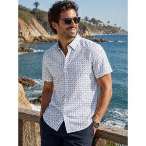 Cactus Man Geo Print Shirt Medium 4 Way Stretch Tech Short Sleeve NWT